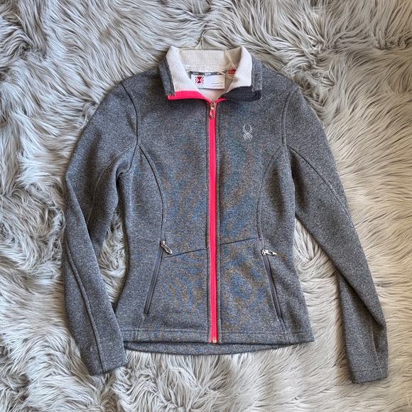 Spyder Jackets & Blazers - Spyder Gray Utility Jacket with Pink Zip Accents